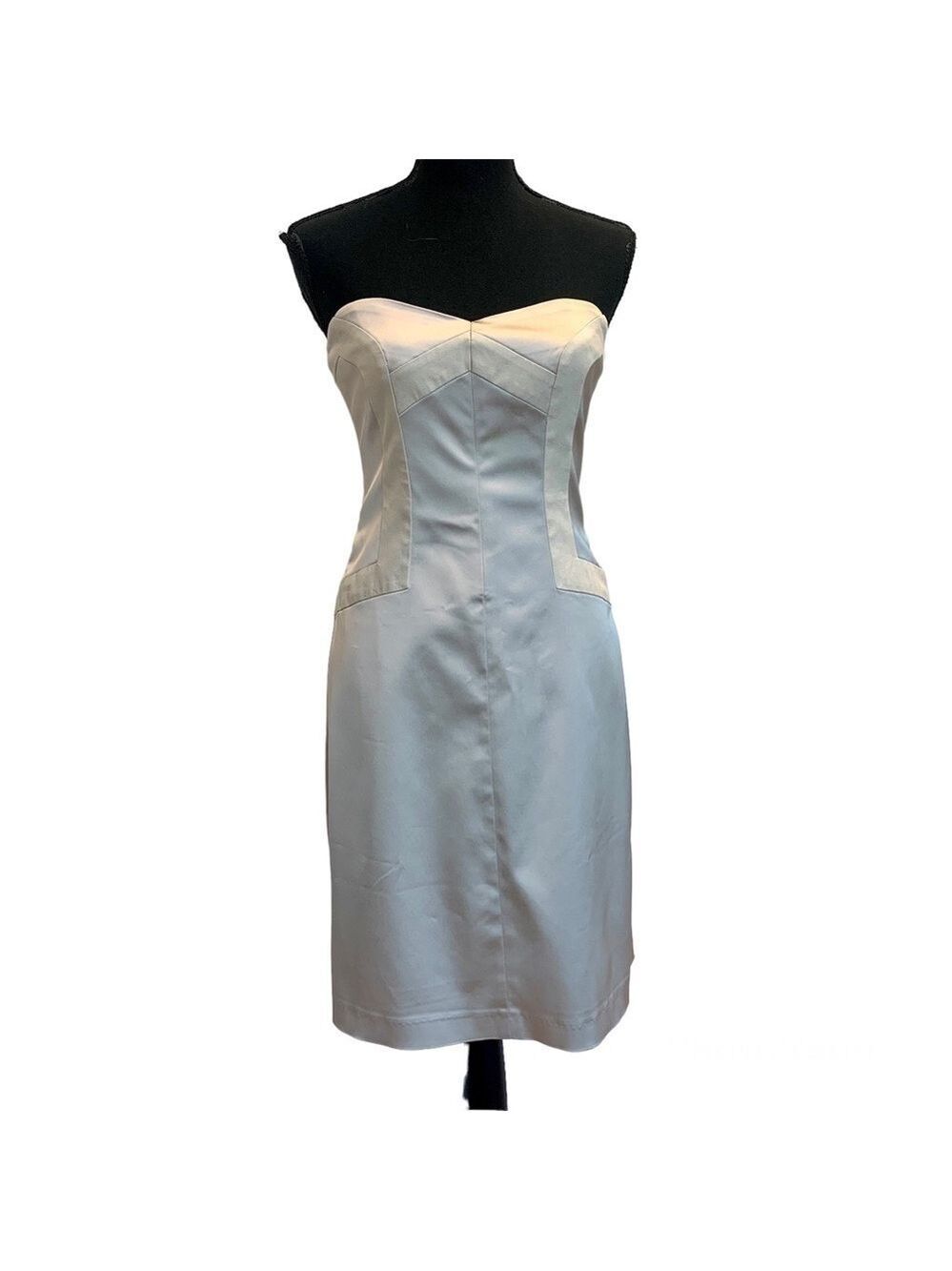 REISS Satin Grey Strapless mini Dress Size 10 formal